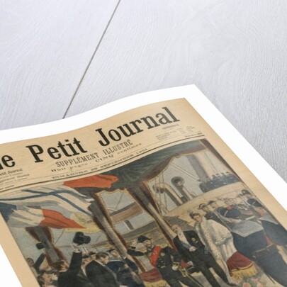 Tsar Nicolas II in France, arriving at Dunkirk, front cover illustration from 'Le Petit Journal', Supplement illustre, 29 September 1901 by French School