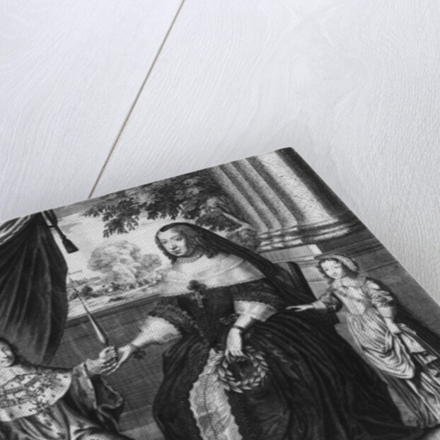 Anne of Austria, Queen of France and Navarre, and her sons, Dauphin Louis of France, future Louis XIV, and Philippe I, Duke of Orleans, 1643 by French School