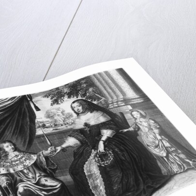 Anne of Austria, Queen of France and Navarre, and her sons, Dauphin Louis of France, future Louis XIV, and Philippe I, Duke of Orleans, 1643 by French School