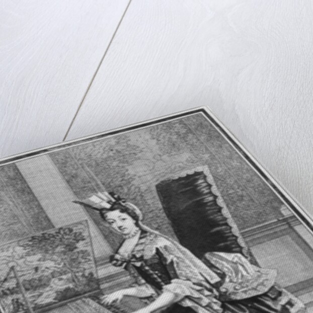 Mademoiselle de Mennetoud playing the harpsichord by Nicolas Bonnart