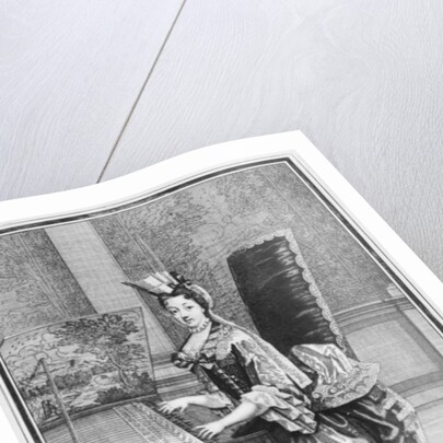 Mademoiselle de Mennetoud playing the harpsichord by Nicolas Bonnart