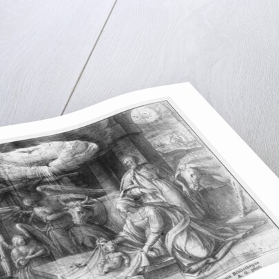 Life of Christ, Adoration of the shepherds, preparatory study of tapestry cartoon for the Church Saint-Merri in Paris, c.1585-90 by Henri Lerambert