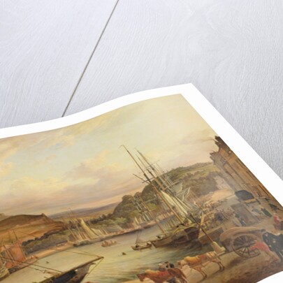 View of the commercial port at Cherbourg by Theodore Deslinieres