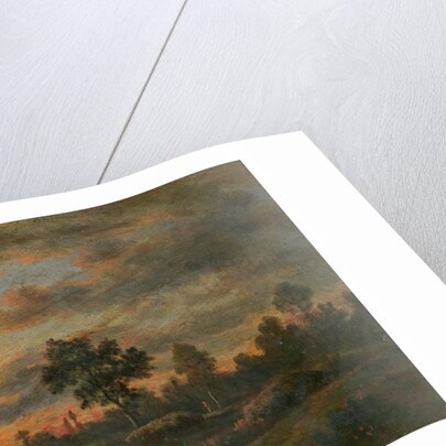 Landscape at sunset by Theodore Rousseau