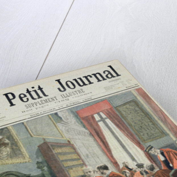 Title page depicting the Court of Cassation with Mr. Loew, Mr. Chambareaud and Mr. Manau by Fortune Louis Meaulle