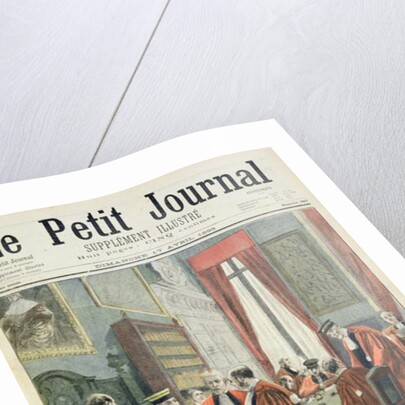 Title page depicting the Court of Cassation with Mr. Loew, Mr. Chambareaud and Mr. Manau by Fortune Louis Meaulle