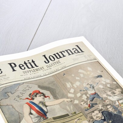 Title page depicting a ruckus in the House of Deputies by Henri Meyer