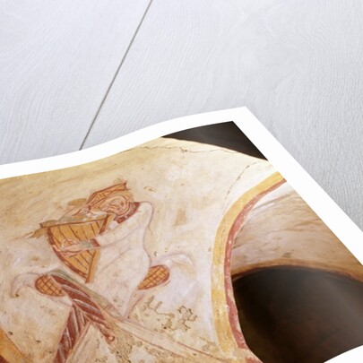 David playing on the harp by French School