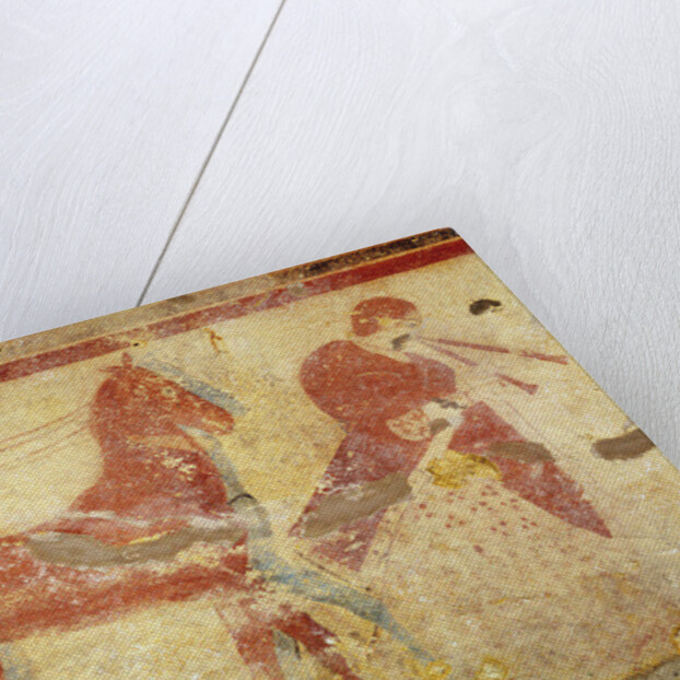 Two horses and a a musician by Etruscan