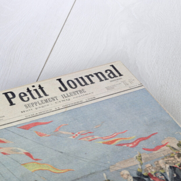 Title page depicting the arrival of his majesty the Emperor of Russia in Cherbourg by Henri Meyer