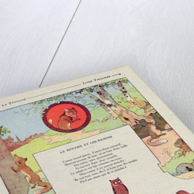 The fox and the grapes by Benjamin (after) Rabier