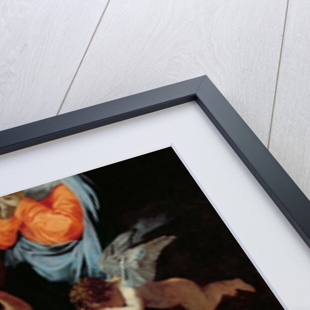 Christ at the foot of the cross, mourned by the Virgin and angels by Bertholet Flemalle