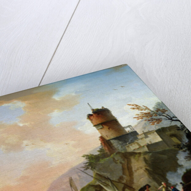 View of a Mediterranean port by Charles Francois Lacroix de Marseille