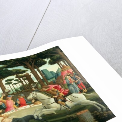 The Banquet in the Pinewoods: Scene III of The Story of Nastagio degli Onesti, c.1483 by Sandro Botticelli