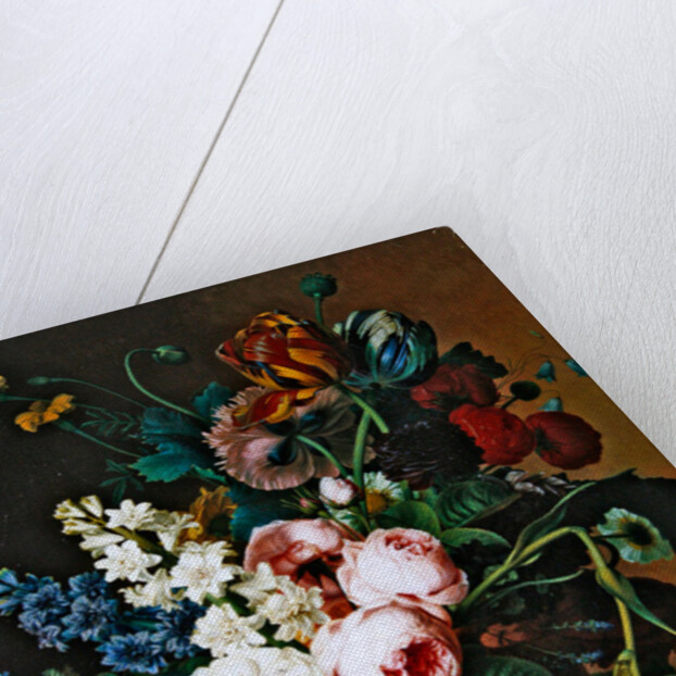 Bouquet of flowers on a marble table by Christiaan van Pol