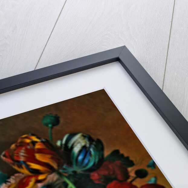 Bouquet of flowers on a marble table by Christiaan van Pol