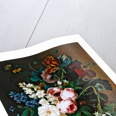 Bouquet of flowers on a marble table by Christiaan van Pol