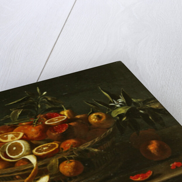 Still life with lemon, orange and pomegranate by French School