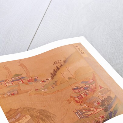 The Second Sui Emperor, Yangdi with his fleet of sailing craft by School Chinese