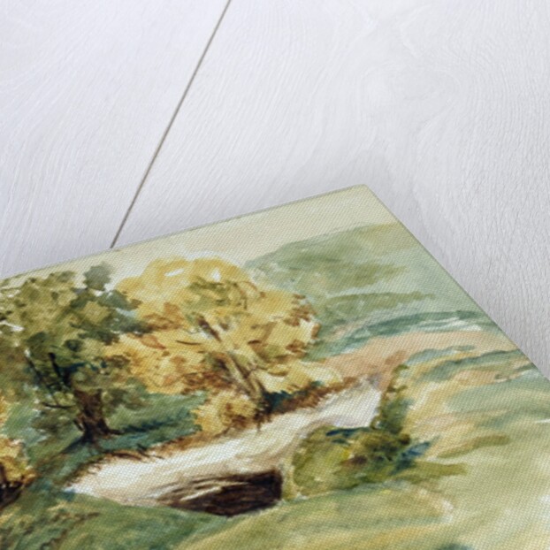 Three trees at the edge of a hill by Ferdinand Victor Eugene Delacroix