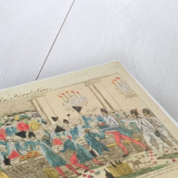 Banquet given on 1 October 1789 at the Versailles Opera House by the King's bodyguards to welcome the arrival of the Flanders Regiment by French School