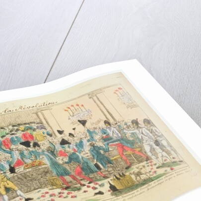 Banquet given on 1 October 1789 at the Versailles Opera House by the King's bodyguards to welcome the arrival of the Flanders Regiment by French School