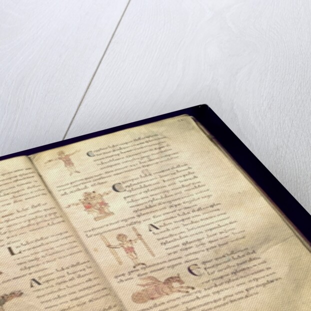 Ms 422 Fol.27v & 28r Path of the moon across the constellations by French School