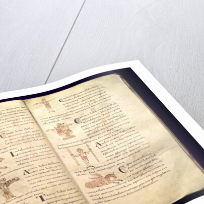 Ms 422 Fol.27v & 28r Path of the moon across the constellations by French School