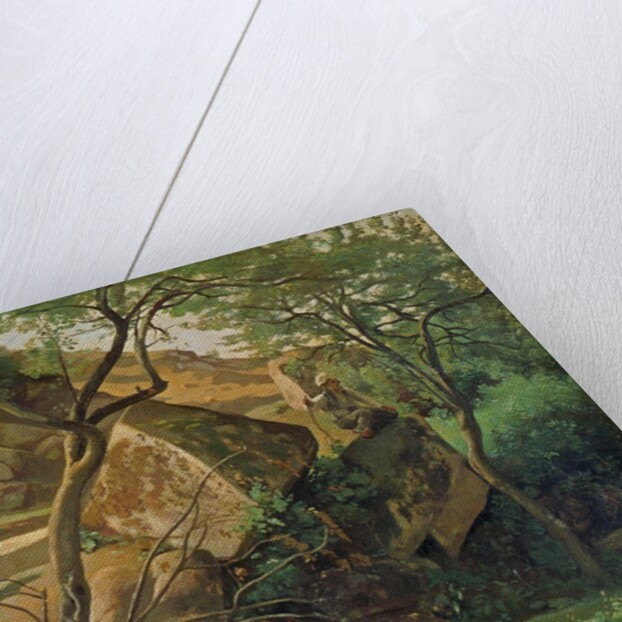 Rocks at Fontainebleau, 1842 by Jean Baptiste Camille Corot