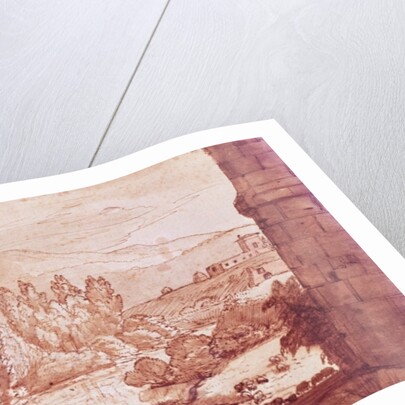 Landscape with a river, a herd of cattle and a herdsman by Claude Lorrain (1600-82)