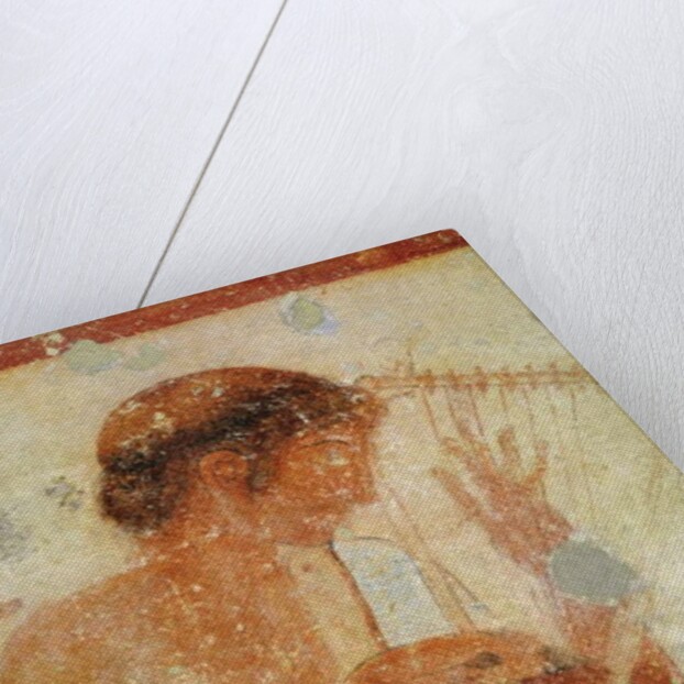Detail of Musician playing the zither or the lyre by Etruscan