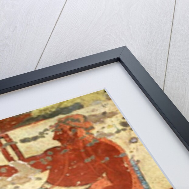 A guest at a funeral banquet holding an egg in his hand by Etruscan