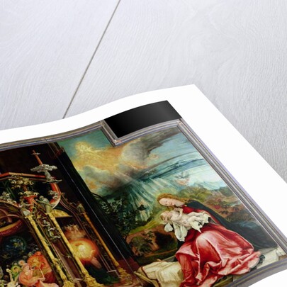 Nativity and concert of angels from the Isenheim Altarpiece, central panel by Matthias Grunewald