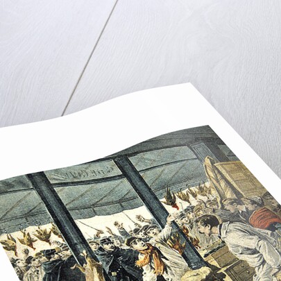 Strike of the grocers, a brawl, title page from 'Le Petit Journal', 8 January 1899 by French School