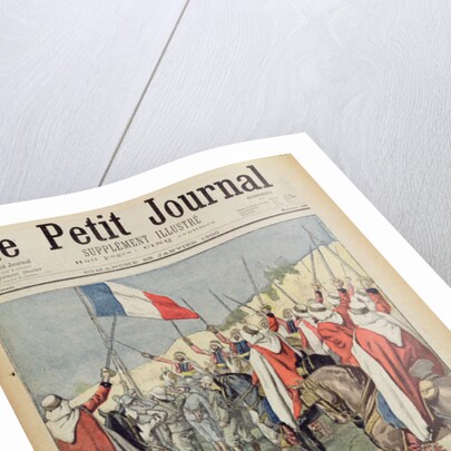 The French flag in In-Salah, 10 January 1900, title page from 'Le Petit Journal', 28 Januray 1900 by Oswaldo Tofani