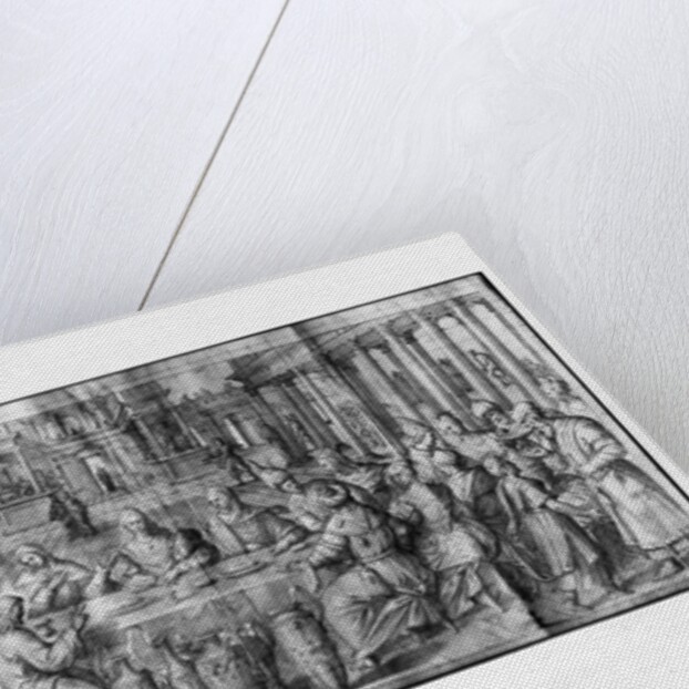 Life of Christ, Marriage at Cana, preparatory study of tapestry cartoon for the Church Saint-Merri in Paris, c.1585-90 by Henri Lerambert