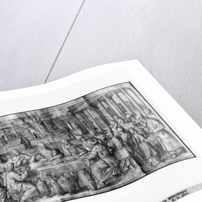 Life of Christ, Marriage at Cana, preparatory study of tapestry cartoon for the Church Saint-Merri in Paris, c.1585-90 by Henri Lerambert