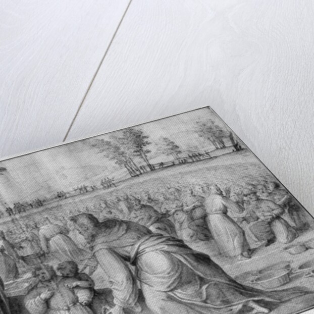 Life of Christ, Multiplication of the loaves and fishes, preparatory study of tapestry cartoon for the Church Saint-Merri in Paris, c.1585-90 by Henri Lerambert