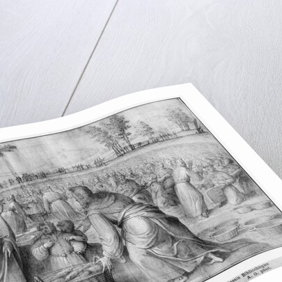 Life of Christ, Multiplication of the loaves and fishes, preparatory study of tapestry cartoon for the Church Saint-Merri in Paris, c.1585-90 by Henri Lerambert