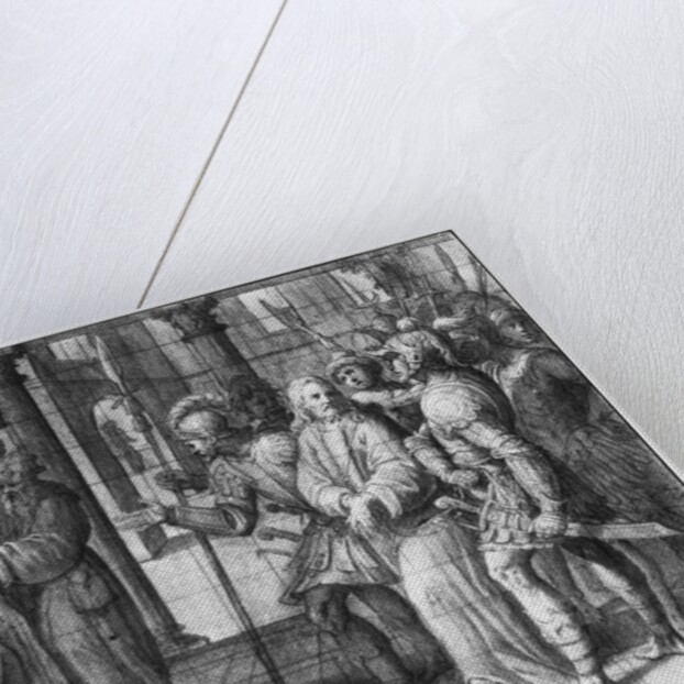 Life of Christ, Christ before Pontius Pilate, preparatory study of tapestry cartoon for the Church Saint-Merri in Paris, c.1585-90 by Henri Lerambert