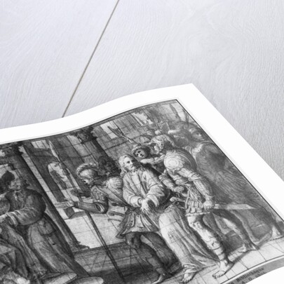 Life of Christ, Christ before Pontius Pilate, preparatory study of tapestry cartoon for the Church Saint-Merri in Paris, c.1585-90 by Henri Lerambert