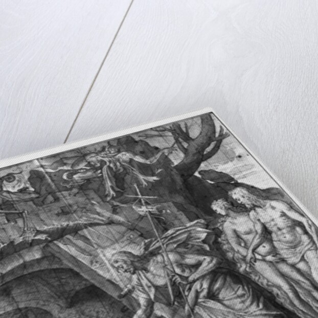 Life of Christ, Christ's Descent into Limbo, preparatory study of tapestry cartoon for the Church Saint-Merri in Paris, c.1585-90 by Henri Lerambert