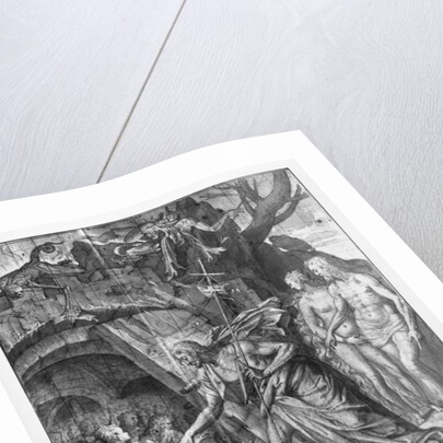 Life of Christ, Christ's Descent into Limbo, preparatory study of tapestry cartoon for the Church Saint-Merri in Paris, c.1585-90 by Henri Lerambert