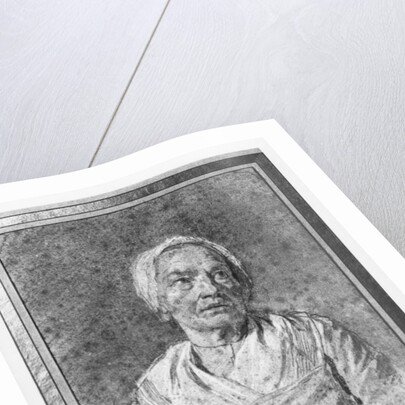 Bust of an old woman with head raised by Nicolas-Bernard Lepicie