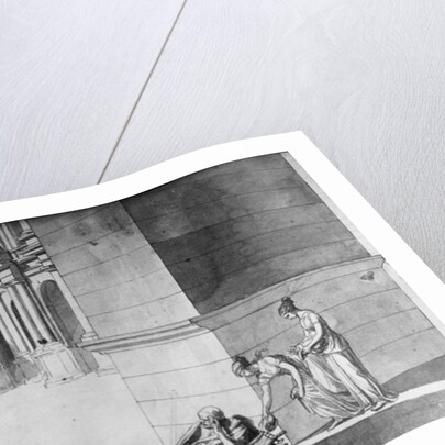 Two young girls bringing bread to Homer asleep by Jacques Louis David