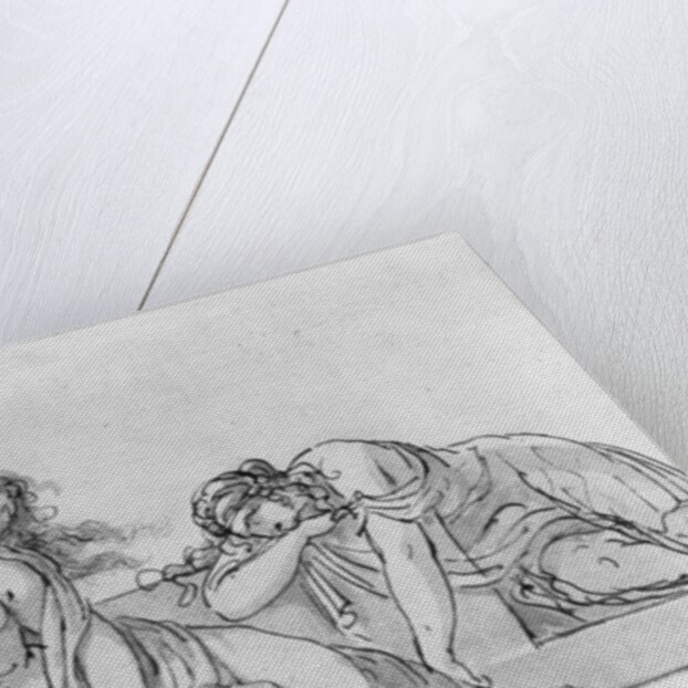 Old woman leaning over two fainting women, c.1776 by Jacques Louis David