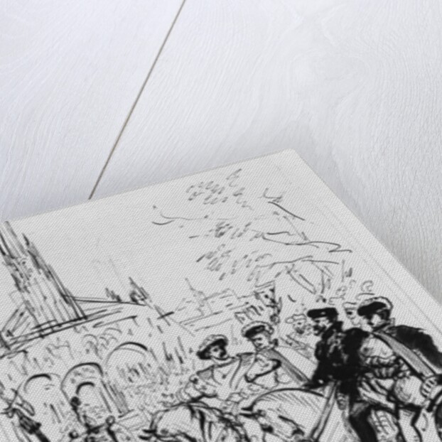 Francis I and Charles V arriving at the Abbey Church of Saint-Denis, c.1811 by Baron Antoine Jean Gros