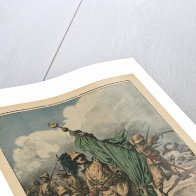 An Italian soldier seizing the green standard of Prophet Muhammed by French School