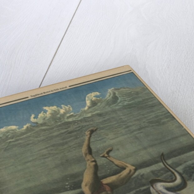 A swimming champion attacked by a sea monster by French School