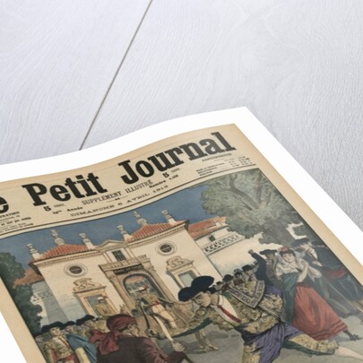 Fatal duel on the stage of a Spanish theatre during the third act of the opera 'Carmen' by French School